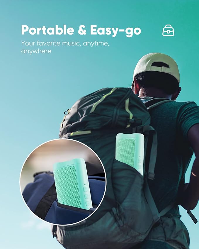 Bluetooth Speaker, 20W HD Sound, Portable Wireless, IPX5 Waterproof, Up to 24H Playtime, TWS, for Home/Party/Outdoor/Camping/Beach Essentials, Birthday Gift for Fathers Day Men Dad Husband (Teal)