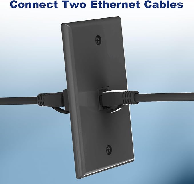 VCE Ethernet Wall Plate (UL-Listed), 1-Port CAT6 Wall Plate and Jack, RJ45 Keystone Wall Outlet with Single Gang Low Voltage Mounting Bracket, Black 2-Pack