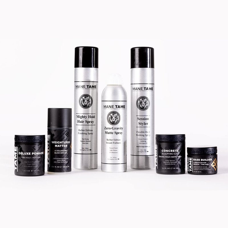 MANE TAME Mighty Hold Hair Spray for Men 10oz - Barber Edition, Fast Drying, Humidity Resistant, Firm Hold - Best used as a Finishing Spray