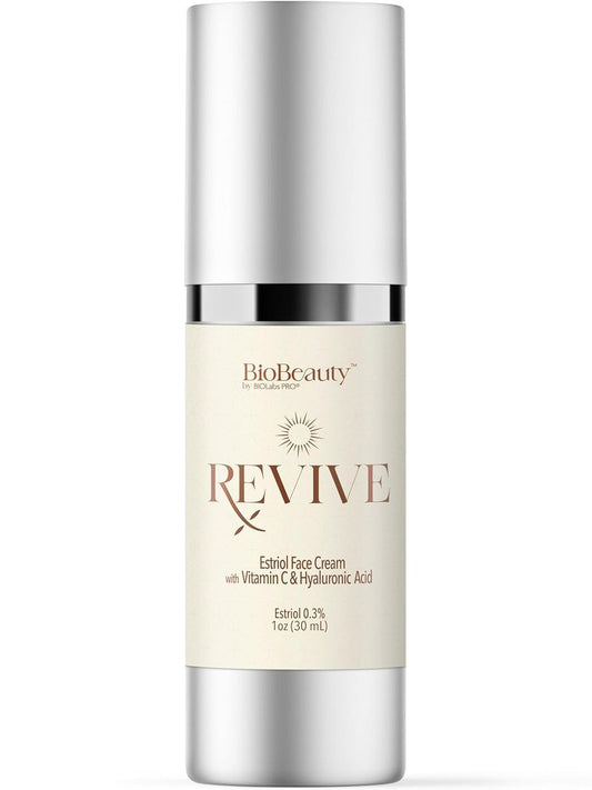Revive Day Cream - Bioidentical E3 0.3% Face Cream with Vitamin C, Hyaluronic Acid & Peptides | 1oz for Radiant Skin