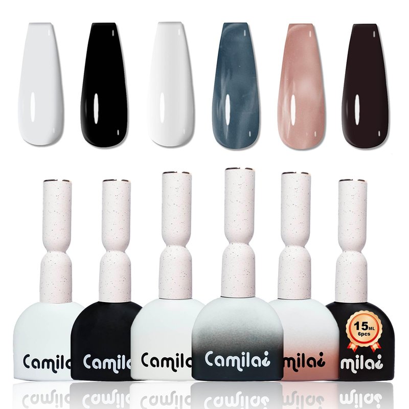 CAMILA ¿ 6pcs 15ml Gel Polish Set Nude Pink Brown Gel Nail Polish Kit Soak Off Fall Gel Polish Manicure Salon For Women L Set