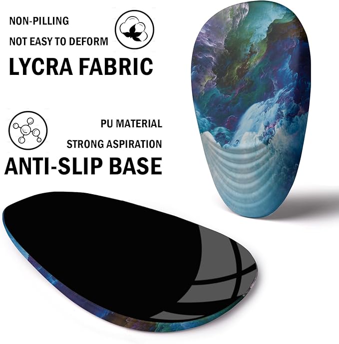 LSLXDCLJ Ergonomic Mouse Pad with Wrist Rest Support,Mousepad Relief Carpal Tunnel Pain, Entire Memory Foam Mouse Pad with Non-Slip PU Base, Wireless Mouse Pad,Falls Dazzling Galaxy