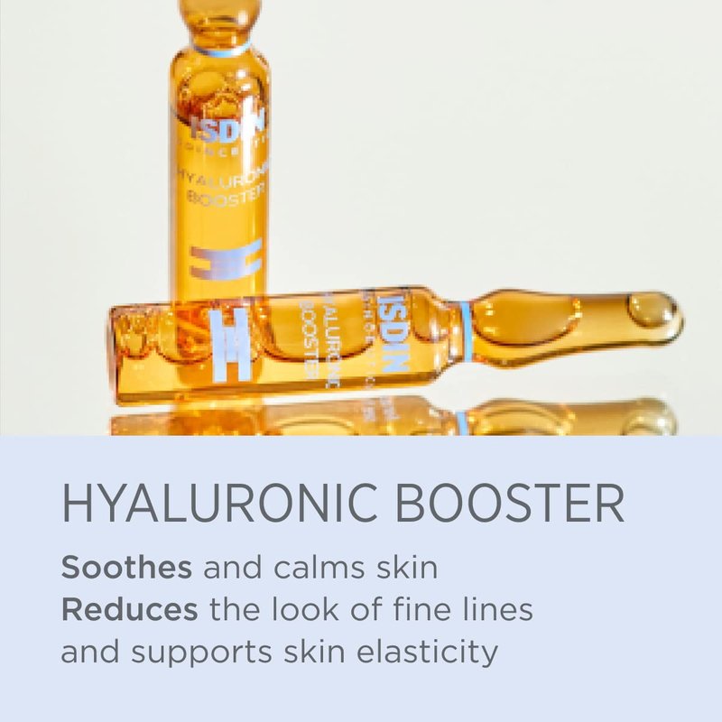 Isdinceutics Intensive Hyaluronic Acid & Peptide Booster - Hydrating Facial Serum in 30 Ampoules, 0.06 FL OZ Each