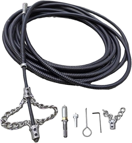 Flex-Shaft Sewer Descaling Chain,Drain Clog Remover,Gutter Cleaning Tools Drain Cleaner for Toilet Shower Kitchen Bathroom Tub Clogged Drains Opener Tool(300cm,Black)