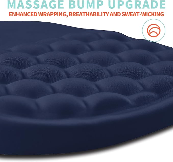 Kuosgm Ergonomic Mouse Pad Wrist Support with Memory Foam Massage Bulge, Carpal Tunnel Pain Relief Mousepad Wrist Rest for Mouse(12x8 inch, Dark Blue)