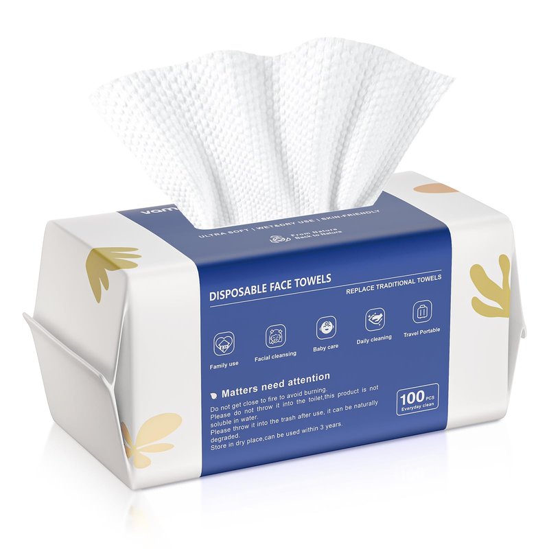 vammots Disposable Face Towels,Biodegradable Ultra Soft Washcloths for Sensitive Skin,Suitable for Facial Cleansing,Skin care and Makeup Removal,Lint-free,Trave,Daily Cleansing,600 Count