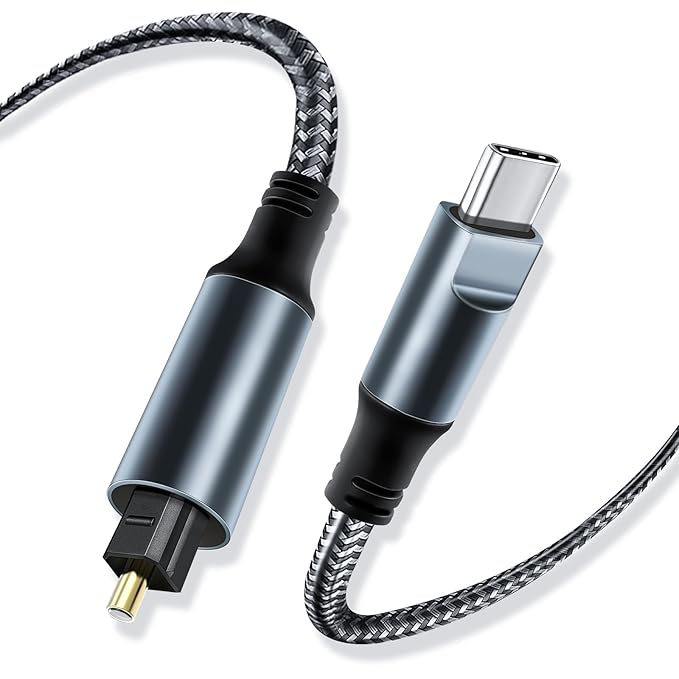 Kumiho Braided USB C to Optical Audio Cable 3Ft Unidirectional USB C to Toslink Optical for TV/Soundbar, Sony PS5,Speakers & Home Theater Systems