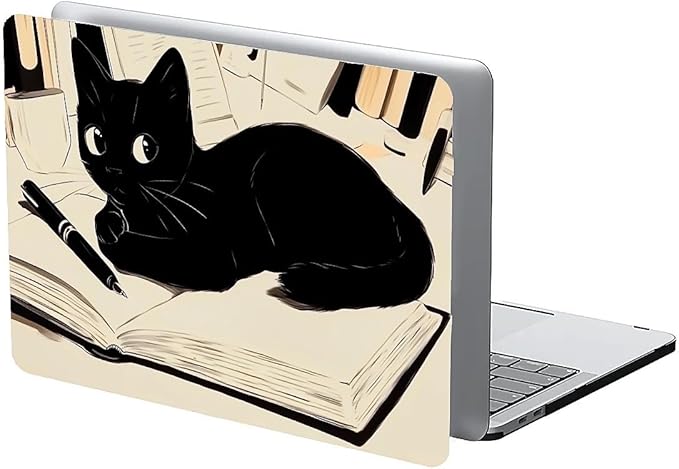 COTAIL Compatible with MacBook Air 13.3 13.6 Inch Case 2022 2021 2020 2019 Plastic Hard Shell Case Cover,13.3 Pro(A1706/A1708/A1989/A2159/A2289/A2338), Black Cat