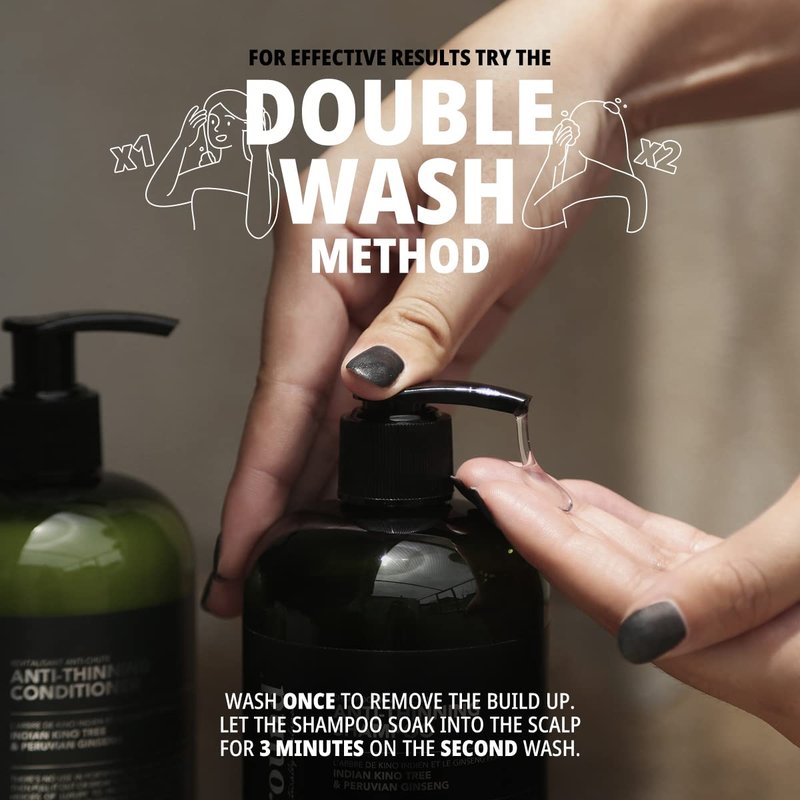 Common Ground Natural Anti-Thinning Shampoo, Sulphate, Paraben & Cruelty Free, Vegan, Plant-Based, Bergamot & Rosemary Scent, Kino Tree & Ginseng DHT Blockers, for All Hair Types, Men & Women