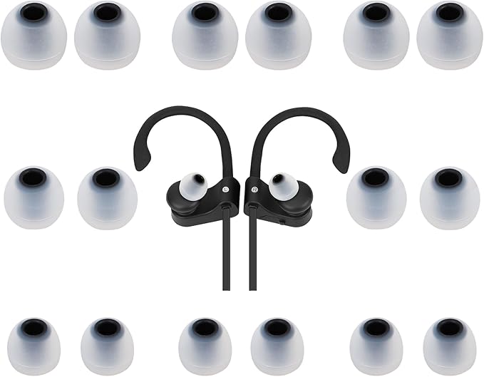 TSZYYM Earbud Tips Ear Bud Tips Soft Anti Slip Washable and Reusable Silicone Replacement Earbud Tips Fit Most in-Ear Earbuds(Inner Hole 3.8mm -5.1mm) 18pcs S M L