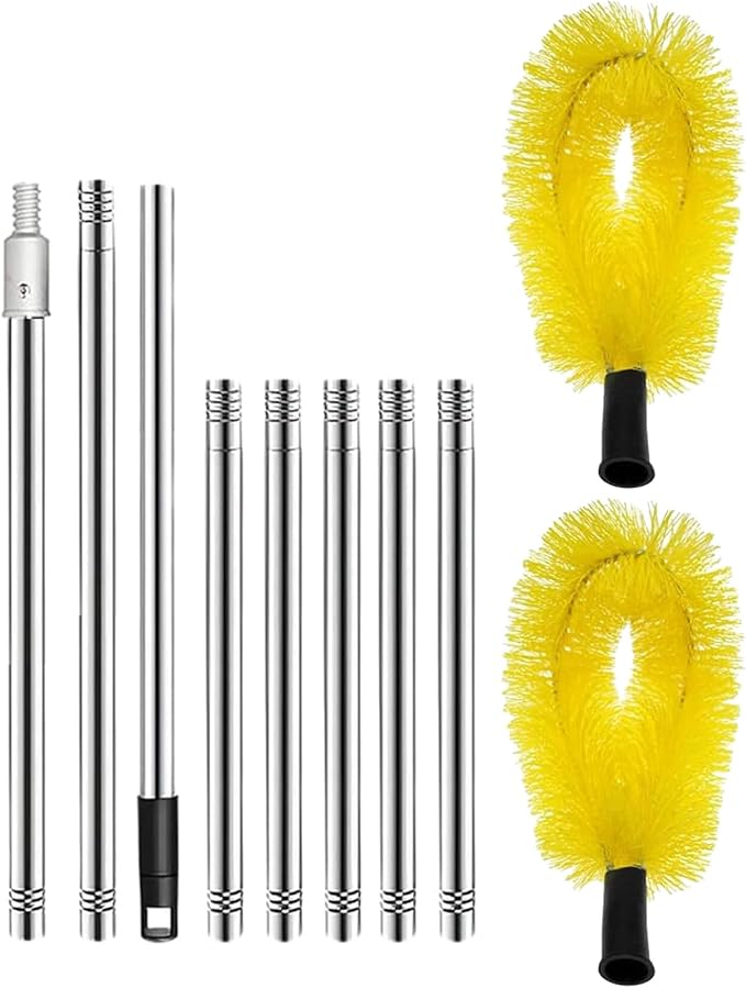 Long Gutter Cleaning Tool from The Ground Gutter Cleaning Tool with Brush Head Drainage Grooves Cleaning Tool