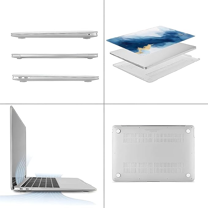 COTAIL Compatible with MacBook Air 13.3 13.6 Inch Case 2022 2021 2020 2019 Plastic Hard Shell Case Cover,13.6 Air (A2681) M2 2022, Blue Marble