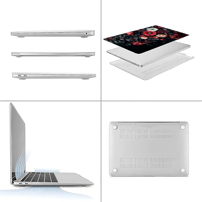 COTAIL Compatible with MacBook Air 13.3 13.6 Inch Case 2022 2021 2020 2019 Plastic Hard Shell Case Cover,13.6 Air (A2681) M2 2022, Dark Floral