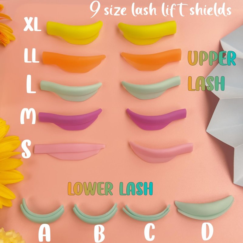 Eyelash Lift Shields Lash Lifting Pad No Glue Mix Glueless Lami Lamination Roller Upper & Lower Perm Pads for All Eyes Curling Like L Curl Extensions with Y Brush Ribbon Cover Silicone Eye Patch Tool