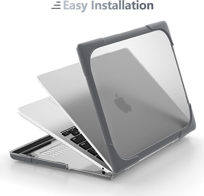 Batianda FlexStand Heavy Duty Case for MacBook Air 13.6 inch, Matte Gray