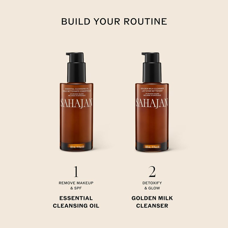 Sahajan Golden Milk Cleanser with Turmeric, Vitamic C + Black Cumin Seed Oil | Ayurvedic Clean Gentle Daily Milky Gel Cleanser | Unclogs Pores, Refines Texture, Calms Redness | 4 fl oz