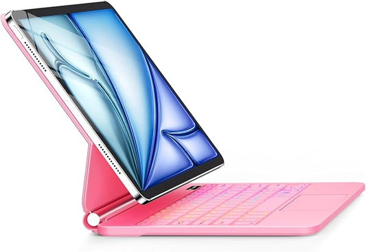GGQFGTOJ Keyboard Case for iPad Air 13 inch (M3 2025/M2, 2024),iPad Pro 12.9 inch (3/4/5/6th Gen)，Magic-Style Magnetic – Floating Cantilever Stand – Backlit Keyboard Case with Multi-Touch Trackpad
