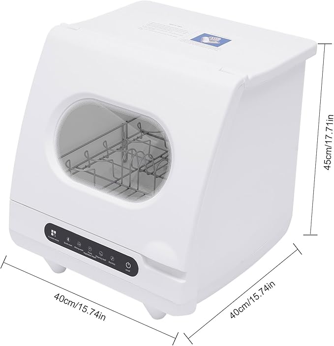 800W Countertop Dishwasher 5 Washing Program with 360°Dual Spray Leak-Proof Dry Portable Dishwasher Compact & Convenient Mini Dishwasher for Kitchen,Office,RV (800W-15.6 * 15.4 * 16.9in)