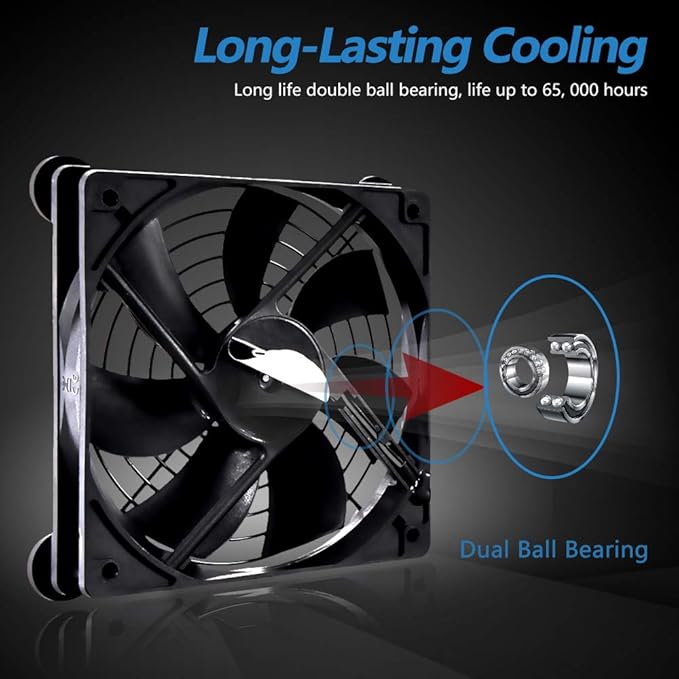 SCCCF USB 120mm Quiet Fan, 5V USB Portable Cooling Fan for Flat Panel TV Receiver Router DVR PlayStation Xbox Computer Cabinet Cooler
