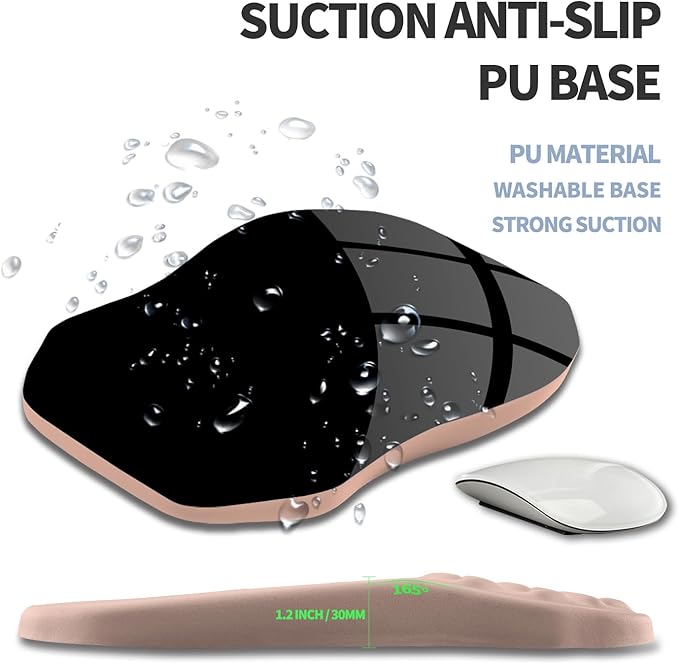 Gleamtide Ergonomic Raised Mouse Pad Wrist Support with Bilateral Slope Memory Foam Mousepad for Wrist Rest and Carpal Tunnel Pain Relief 11.8x7.9〃 Apricot Pink