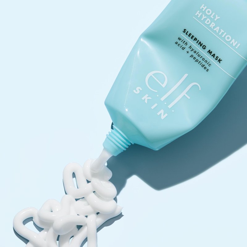 e.l.f. SKIN Holy Hydration! Sleeping Mask, Moisturizing & Plumping Dual-Use Sleep Or Rinse-Off Face Mask, Soothes Skin With A Creamy Formula