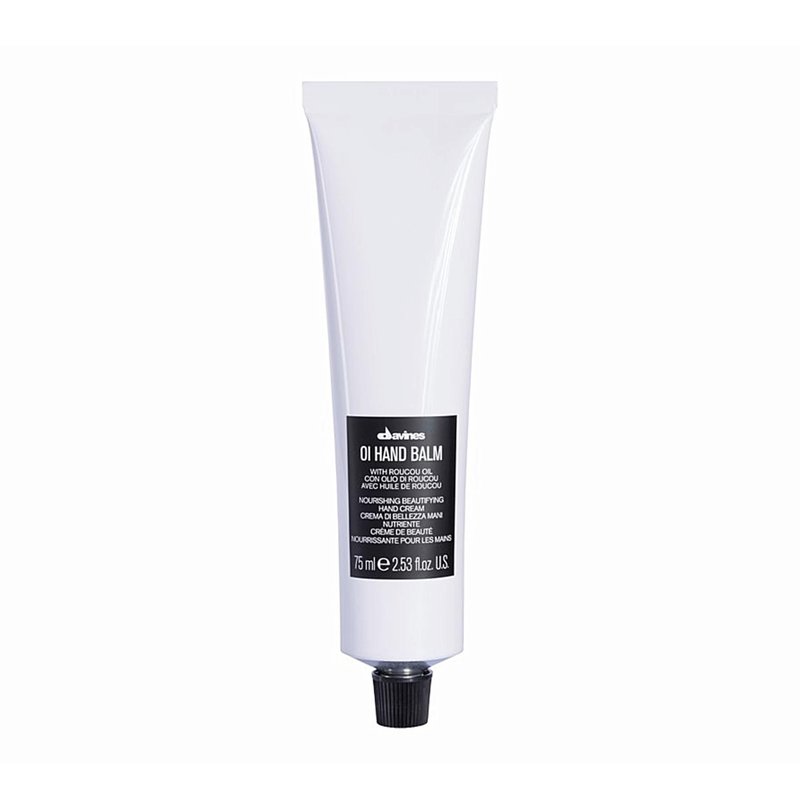 Davines OI Hand Balm, Nourishing Anti-Aging Hand Cream for All Skin Types - Protects Hands from Environmental Damage with Antioxidant Roucou Oil - Lightweight & Fast Absorbing Hydration, 2.54 Fl Oz
