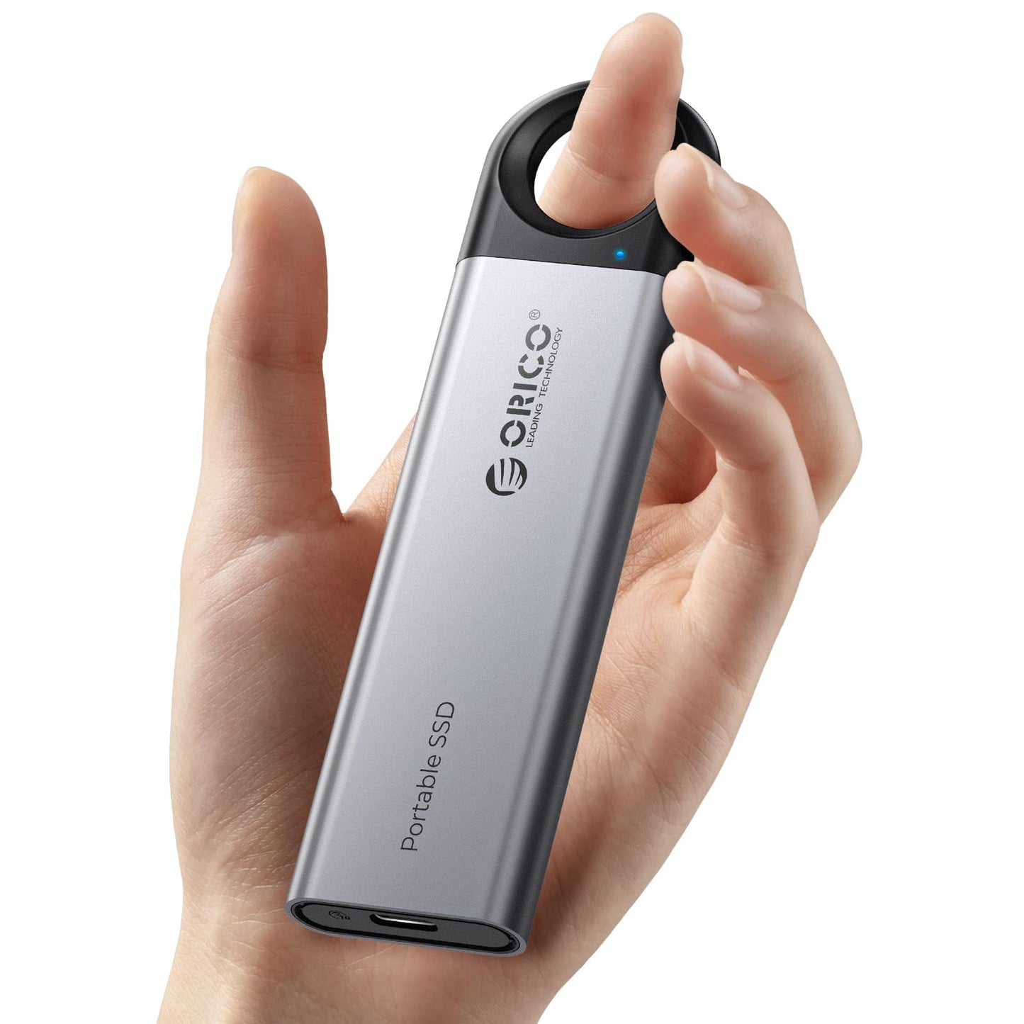 ORICO 1TB External SSD Up to 1050MB/s, Hanging Hole Design Portable Solid State Drive, USB C&A 2 in 1 Cable, Reliable Storage for Type-C Smartphone, Tablets, Laptops - C10