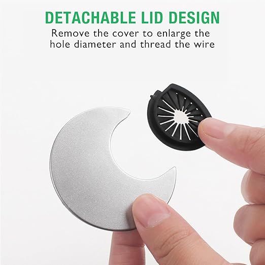 EASYEAH 5 Pcs Desk Grommet 2-1/16" / 53 mm, Desk Cord Hole Cover, Cable Grommet ABS Plastic, Desk Hole Grommet for Home & Office Pc, Detachable Cable Cord Organizer-Silver Sand