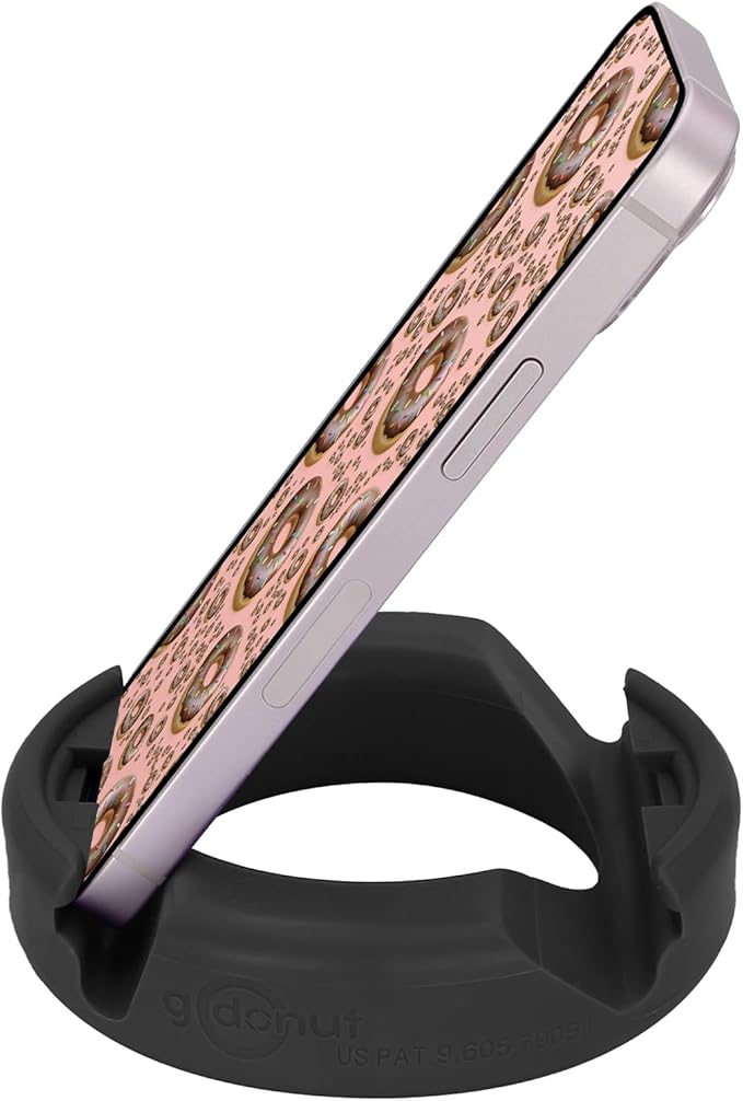 GoDonut Original – Smartphone and Tablet Stand – Compatible with Devices UP to 0.5" Thick Including Protective Cases - for use at Work, at Home, Travel and on-the-go – Black