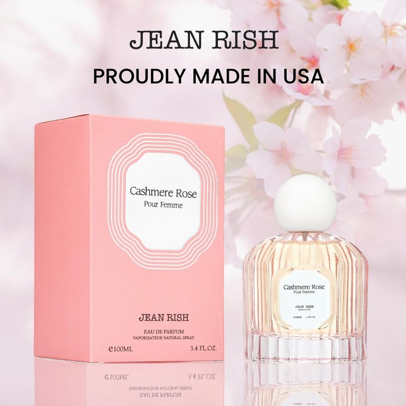 Jean Rish Cashmere Rose Perfume for Women - Long-Lasting Eau De Parfum | Rose & Musk Scent - 100ml / 3.4 oz