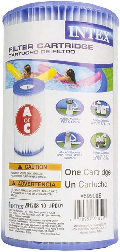 Intex Pool Easy Set Type A Replacement Filter Pump Cartridge (8 Pack) | 29000E