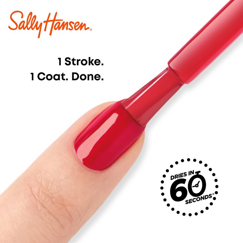 Sally Hansen Insta-Dri, White On Time, Quick Dry, Long Lasting, Semi Opaque, Shiny White Nail Polish