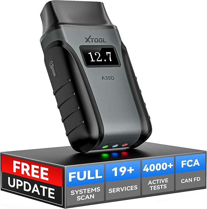 XTOOL Anyscan A30D OBD2 Scanner Diagnostic Tool - Bidirectional Scan Tool Wireless - Lifetime Updates & 19 Resets Crank Sensor EPB Throttle Relearn - Full System Car Code Reader for iPhone & Android