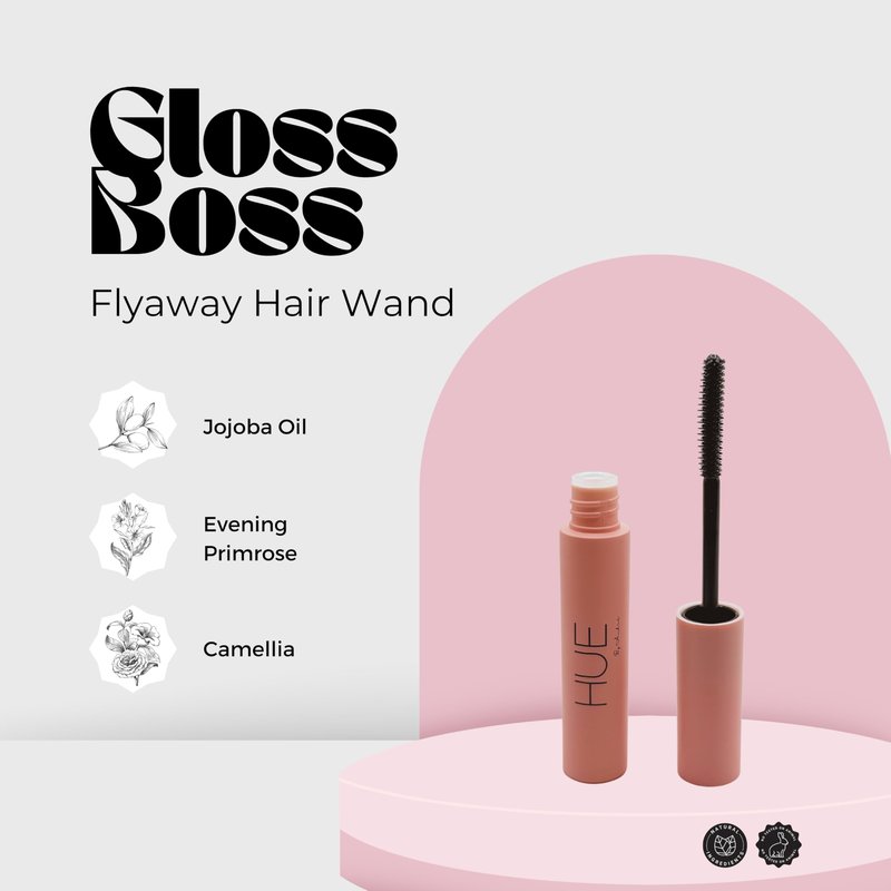 Hue By Andre Gloss Boss Flyaway Hair Wand | Frizz Control & Shine Enhancer | Silicone-Free, Unscented, Compact 10ml | Tames Flyaways, Smooths Edges, Adds Shine | Safe for All Hair Types
