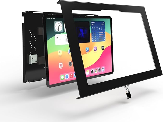 TABcare Locking Security Metal Case for Apple iPad Air 13" 2024/2025 M2/M3 for Kiosk, POS, Store, Show Display (Black)