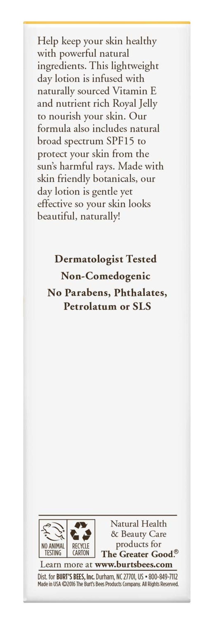 Burt's Bees Nourishment Day Lotion - SPF 15 for Normal to Combination Skin | 2 Fl Oz, Natural Formula