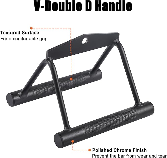 Workout Cable Machine Attachment for Home Gym, SERTT LAT Pulldown Attachments, Cable Accessories for Weight Training, Straight Pull Down Bar, Tricep Rope, Double D Row Handle, V-Shaped Bar