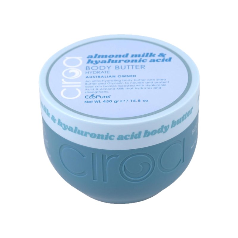 Ciroa Ultra-Hydrating Body Butter - Shea Butter & Glycerin | Almond Milk & Hyaluronic Acid, 15.8 oz