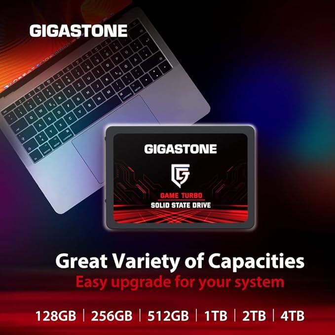 Gigastone 128GB Game Turbo SSD (2-Pack) Up to 500MB/s with SLC Caching Gaming/PC/Desktop/Laptop Upgrade SSD 5-Year Warranty 2.5" SATA Internal Disk Solid State Drives 2.5 inches SATA 3.0 Disk