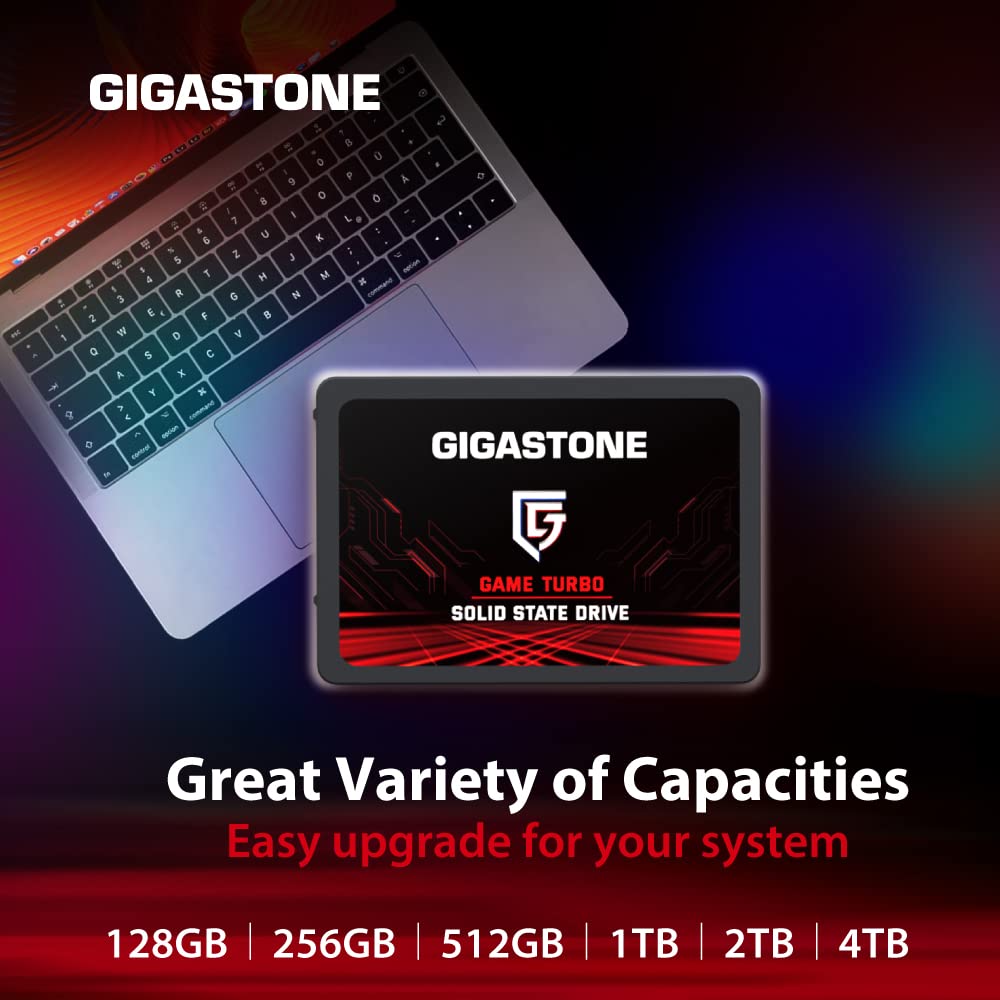 Gigastone 256GB Game Turbo SSD (3-Pack) Up to 540MB/s with SLC Caching Gaming/PC/Desktop/Laptop Upgrade SSD 5-Year Warranty 2.5" SATA Internal Disk Solid State Drives 2.5 inches SATA 3.0 Disk
