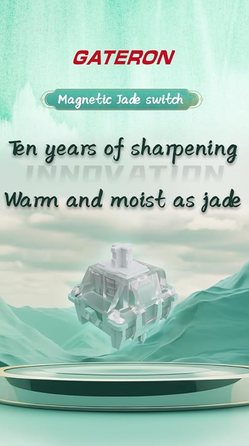 GATERON Magnetic Jade Keyboard Switches, Linear Pre-Travel Freely Setting Factory Pre-lubed for Magnetic Gaming Keyboard(70)