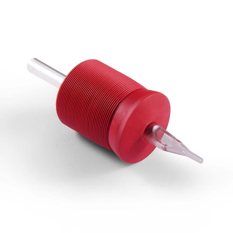 Ultra Premium Red Soft Silicone Grip - 1.25 Inch with Long Clear Disposable Tubes & Tips | 15 Pack, Round Tip (7RT)