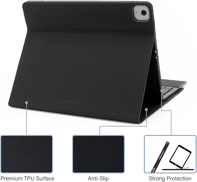 Sahara - Navigate Series Keyboard Case with Track Pad for iPad Air 11" (M2 2024, M3 2025 & M4 2026), Black, (TB00425)