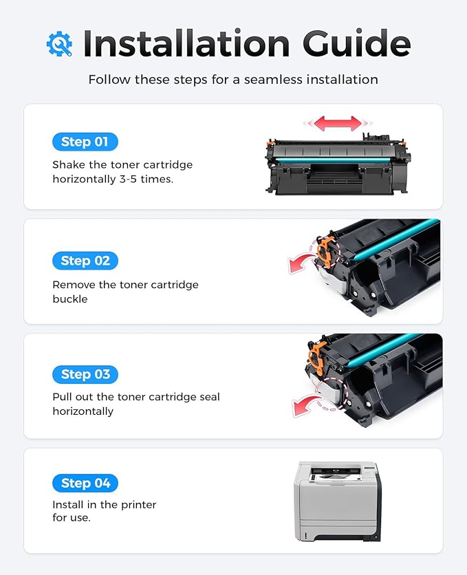 JCTONER 05A Black Toner Cartridge 2-Pack with chip High Yield Replacement for 05A CE505A 05X CE505X Toner Compatible Works with Printer