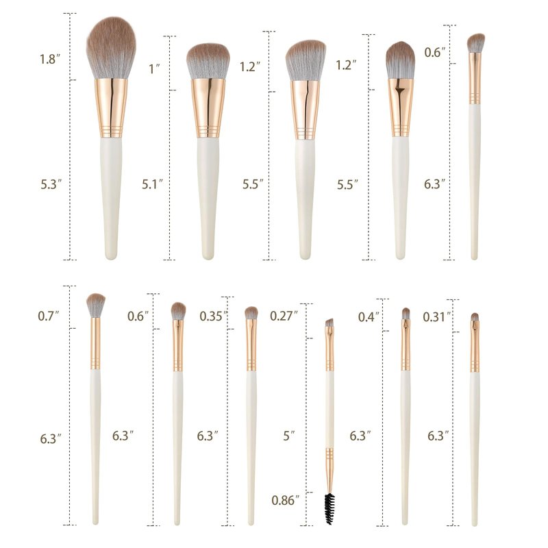 Makeup Brushes, 11pcs Makeup Brusheas Set with Wooden Handle, Include Foundation, Concealer, Blush, Eyeshadow, Eyeliner, Powder, Highlighter, Blending, Face Brush Set