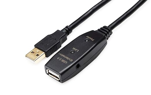 MutecPower 50 Feet Active USB Extension Cable 2.0 Male to Female with 2 Extension chipsets Signal Booster - Active Extension/Repeater Cord 15 Meters / 50 Feet