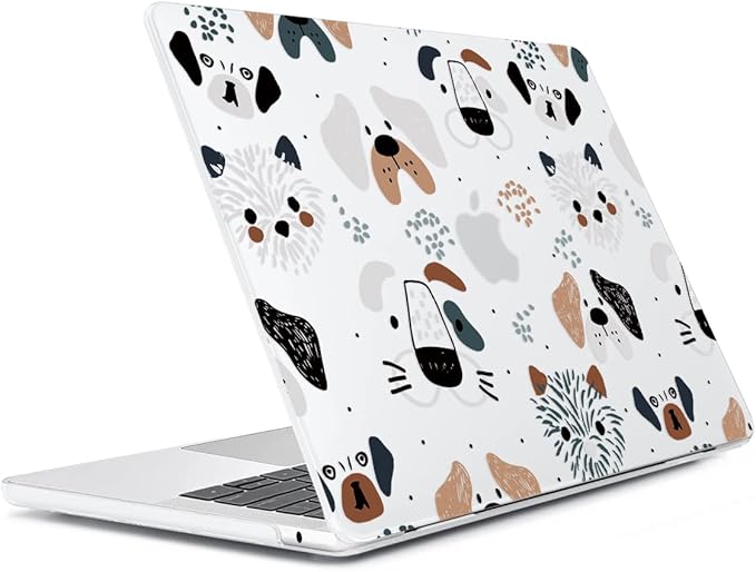HOHAIYOO Compatible with MacBook Air 13 inch Case 2026 2025-2022 M5 A3449 M4 A3240 M3 A3113 M2 A2681, Plastic Hard Shell&Keyboard Cover&Screen Film&Webcam Cover for MacBook Air 13.6" Case, Funny Dog