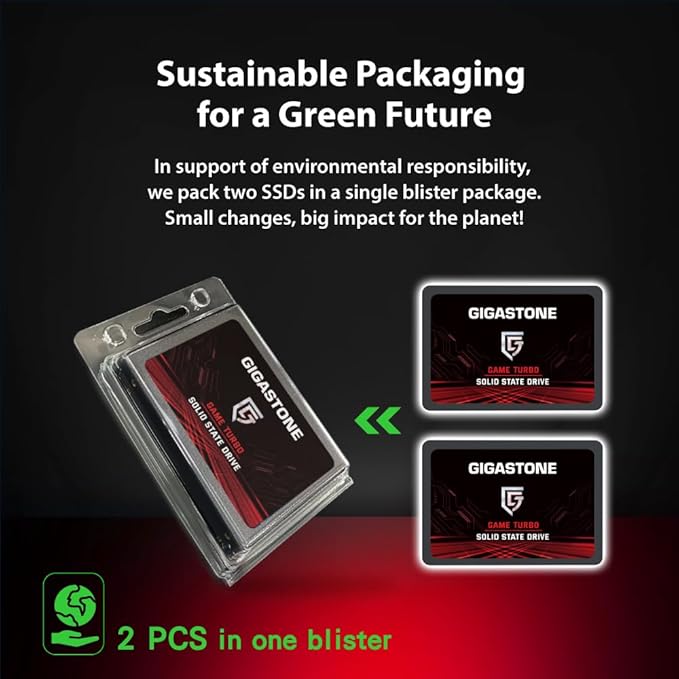 Gigastone 128GB Game Turbo SSD (10-Pack) Up to 500MB/s with SLC Caching Gaming/PC/Desktop/Laptop Upgrade SSD 5-Year Warranty 2.5" SATA Internal Disk Solid State Drives 2.5 inches SATA 3.0 Disk