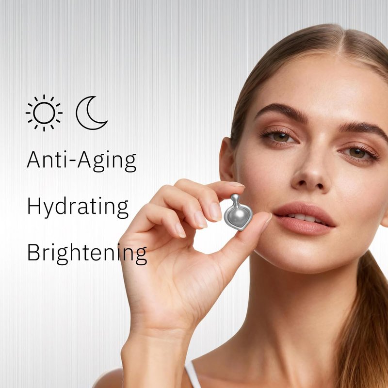 HKH Triple Vitamin C Serum Capsules for Face – 28 Capsules Dark Spot Corrector - Anti-Aging Skincare & Hydrating Vitamin C with Camellia Extract & Vitamin E - Smooths Fine Lines & Firms Skin