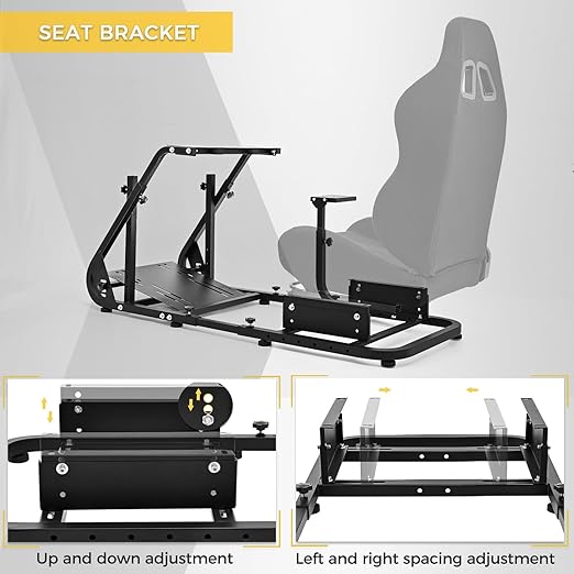 Marada Reinforced Stabilizing Racing Steering Wheel Cockpit Fit for Fanatec, for PXN, for Thrustmaster, for Logitech Device Adjustable Driving Simulator Stand, Wheel Pedal Handbrake Not Included